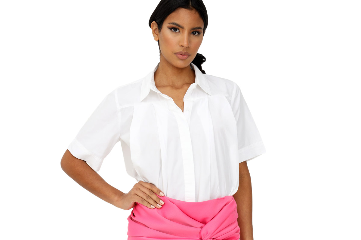 Only Onldorthea Ss Pleat Shirt Wvn Πουκάμισο (15256492 WHITE) Λευκό